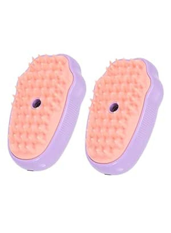 Electric Pet Hair Brush With Steam Function 2Pcs Soft Massage Grooming Tool For Cats And Dogs - Image 1