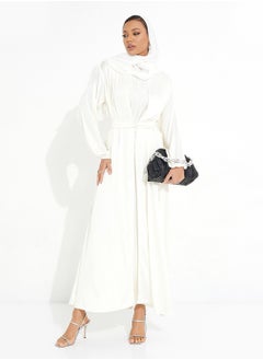 Rosette Abaya Bright white abaya  - Image 4