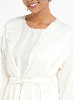 Rosette Abaya Bright white abaya  - Image 2