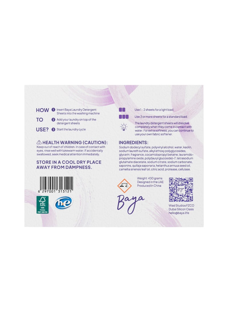 Baya Laundry Detergent Sheets Autumn Bliss Family Pack 100 Sheets (430g) - Image 2