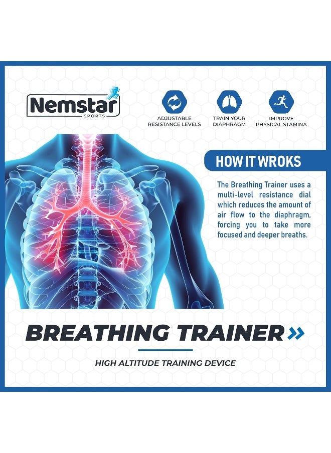 Nemstar - Nemstar Breathing Exercise Device - Lung Exerciser Device for Upgrading Your Lung Capacity - Inspiratory Muscle Trainer for Enhancing Performance - Lung Breathing Exerciser for Training - o2 Trainer - Image 1