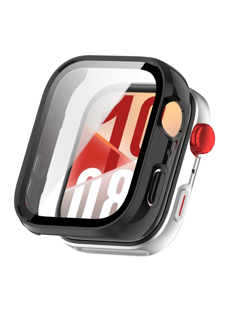Case for Huawei Watch Fit 4,PC Shell Tempered Glass Integrated Design,Anti Fall and Scratch Resistant,High-definition and Transparent,Black  - Image 1
