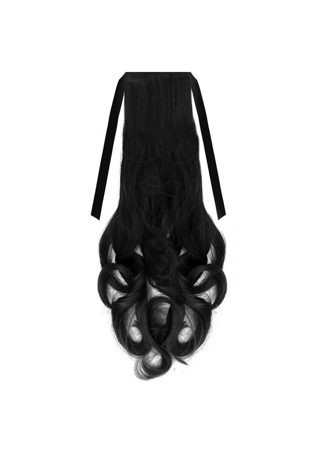 Rapidsflow Ribbon Ponytail Hair Extensions Curly (Women And Girls) (Black)150 Gram Pack Of 1 - Image 5
