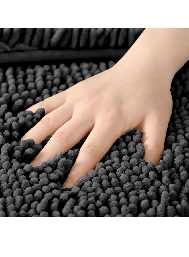 Taizz Ventures Bathroom Rug Bath Mat, Thick Soft Non-Slip Absorbent Polyester, Foam Comfort, Machine Washable Fast Drying, Wrap Around Feet, 16x24in, Black, 1 Pack - Image 5