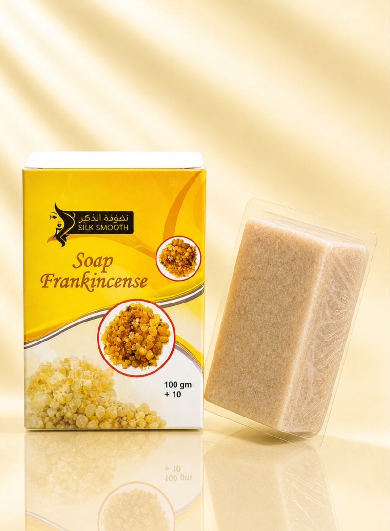 SILK SMOOTH Frankincense Soap 100g – Natural Anti-Aging & Deep Cleansing Bar – Helps Brighten Skin, Reduce Blemishes & Improve Skin Texture – Face & Body Soap - Image 1