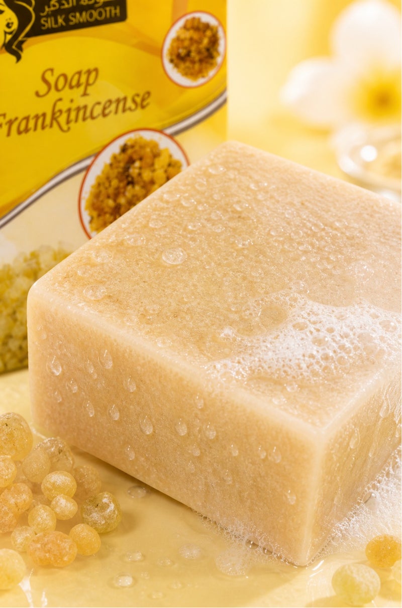 SILK SMOOTH Frankincense Soap 100g – Natural Anti-Aging & Deep Cleansing Bar – Helps Brighten Skin, Reduce Blemishes & Improve Skin Texture – Face & Body Soap - Image 3