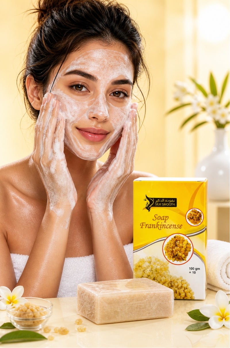 SILK SMOOTH Frankincense Soap 100g – Natural Anti-Aging & Deep Cleansing Bar – Helps Brighten Skin, Reduce Blemishes & Improve Skin Texture – Face & Body Soap - Image 5