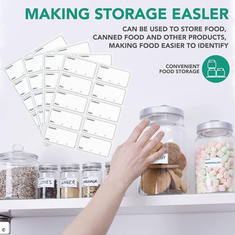 SWIUKPHE 400 pcs Freezer Labels, Easy Peel Off Labels, Meat Stickers Self-Adhesive Removable Food Date, 1.2 x 2.4inch Waterproof Refrigerator, for Food Storage Boxes, Jars - Image 5