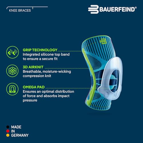 Bauerfeind Sports Knee Support Knee Brace for Pain Relief and Stabilization Patellar Knee Pad for Enhanced Support Targeted Compression Lightweight Durable BlackBlue XXL - Image 5