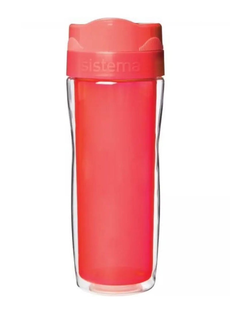 sistema زجاجة Sistema Twist N Sip القهوة للذهاب متعددة الاستخدامات سعة 490 مل، مع غرفة معزولة. مصنوعة من مادة بلاستيكية آمنة للطعام ومتينة. آمنة في غسالة الصحون، الثلاجة وخالية من BPA، برتقالية، مصنوعة في نيوزيلندا - Image 2