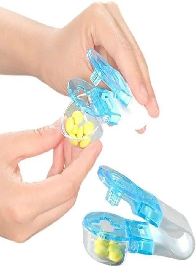 Luhaomisky 4Pcs Blue Portable Pill Remover, Blister Pack Opener, No Contact, Easy to Use, Ideal for Elderly, Disabled, Travel-Friendly, 1 Compartment, 4 Count - Image 4