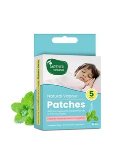Mother Sparsh Natural Vapour Patches For Kids With Eucalyptus Oil, Peppermint Oil & Thymol Crystal (Camphor Free) | Quick Relief From Runny Nose & Nasal Congestion | Lasts Upto 8 Hrs-(Pack Of 5)  - Image 1