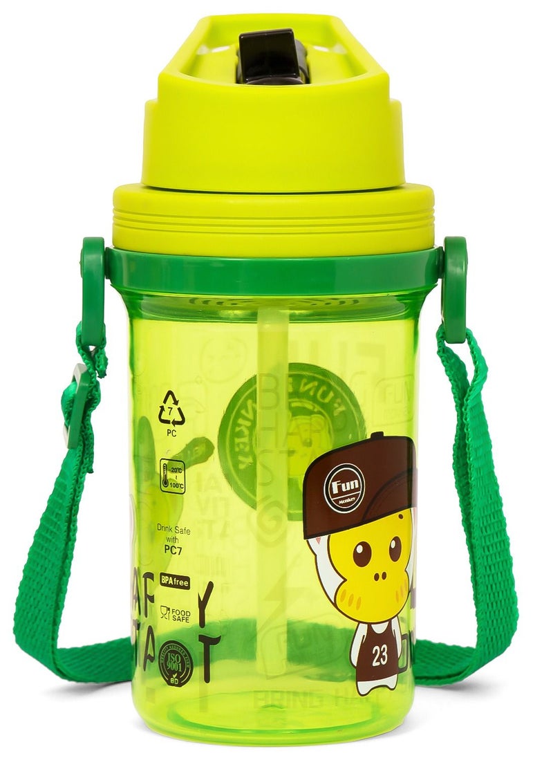 Eazy Kids Kids Water Bottle 500ml With Straw - Green  - Image 2