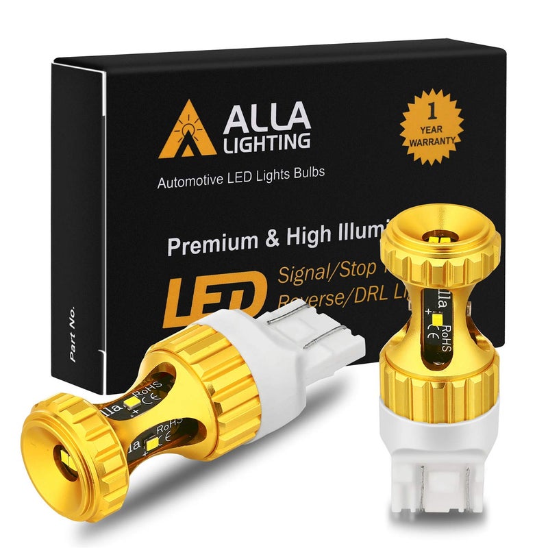 Alla Lighting 3000lms T20 7440 7443 LED White Bulbs Super Bright W21W Backup Reverse Turn Signal Brake Tail Lights Lamps
