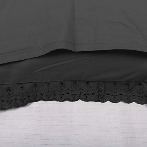VHC 100% Cotton Lace Pillow Cover/Case Set (Pack of 2)-Black - Image 4