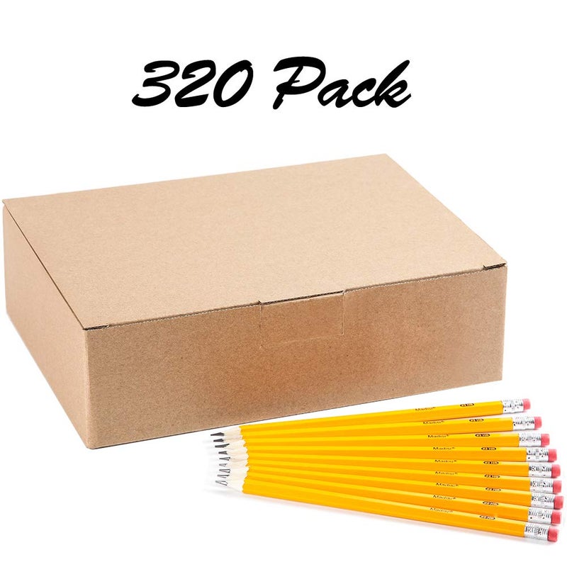 Madisi Wood-Cased #2 HB Pencils, Yellow, Pre-sharpened, Bulk Pack, 320 pencils - Image 2
