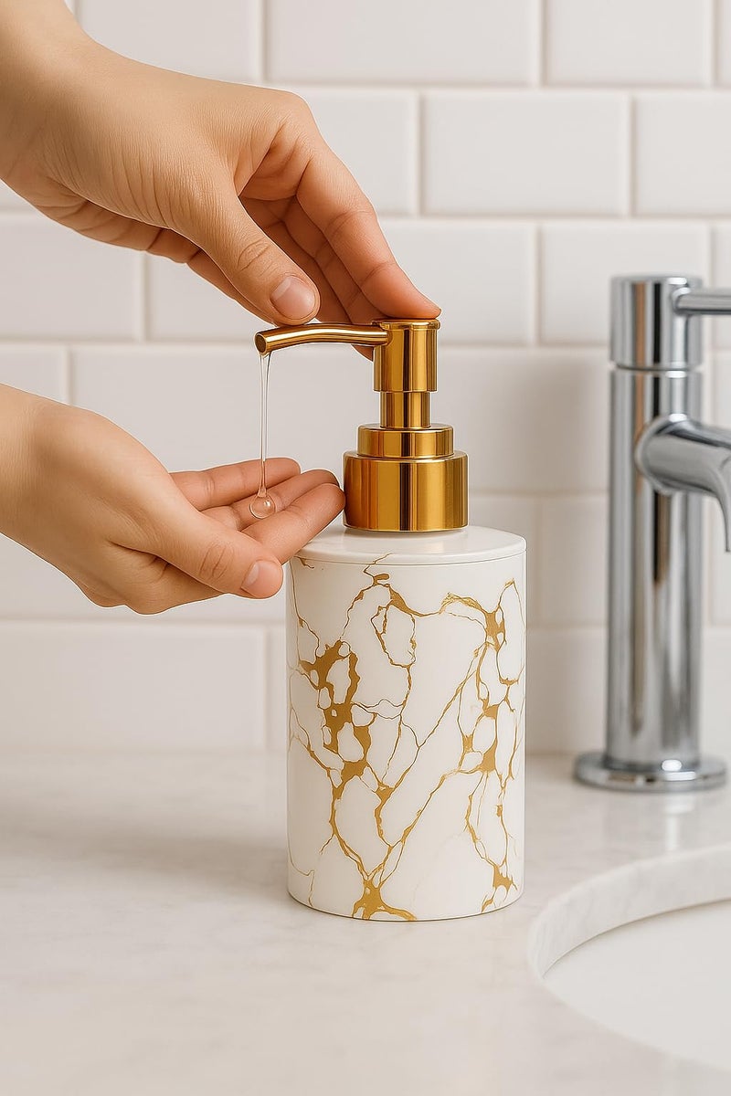 Emoh Roced Refillable Liquid Soap Dispenser. Unbreakable Plastic Dispenser for Sanitizer Lotion Shampoo. Handwash Bottle for Kitchen, Bathroom, Shower, Wash Basin, Sink - 250ML (White, Pack of 3) - Image 5
