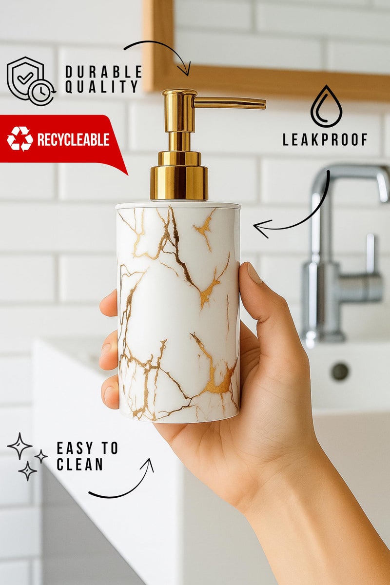Emoh Roced Refillable Liquid Soap Dispenser. Unbreakable Plastic Dispenser for Sanitizer Lotion Shampoo. Handwash Bottle for Kitchen, Bathroom, Shower, Wash Basin, Sink - 250ML (White, Pack of 3) - Image 4