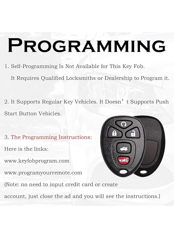 مفتاح بديل لسيارة شيفروليه ماليبو موديلات 2004 و2005 و2006 و2007 و2008 و2009 و2010 و2011 و2012 وكوبالت وبونتياك جي5 وجراند بريكس وبيوك ألور ولاكروس وساتورن وأورا سكاي، بنظام دخول بدون مفتاح وجهاز تحكم عن بعد، Kobgt04A (عبوة من قطعتين) - Image 4