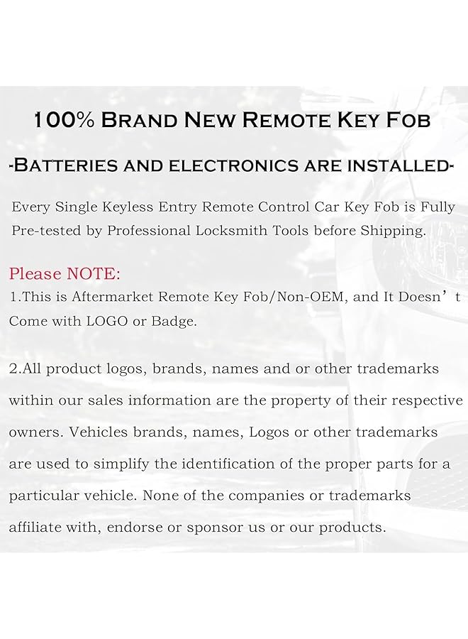 مفتاح بديل لسيارة شيفروليه ماليبو موديلات 2004 و2005 و2006 و2007 و2008 و2009 و2010 و2011 و2012 وكوبالت وبونتياك جي5 وجراند بريكس وبيوك ألور ولاكروس وساتورن وأورا سكاي، بنظام دخول بدون مفتاح وجهاز تحكم عن بعد، Kobgt04A (عبوة من قطعتين) - Image 5