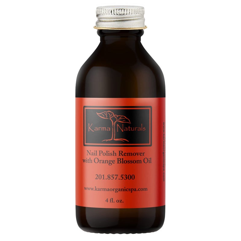 karma organic مزيل طلاء الأظافر العضوي من كارما بزيت فول الصويا وزيت زهر البرتقال - غير سام، نباتي، خالي من القسوة، خالي من الأسيتون - مقوي للأظافر - 4 أونصة سائلة - Image 1
