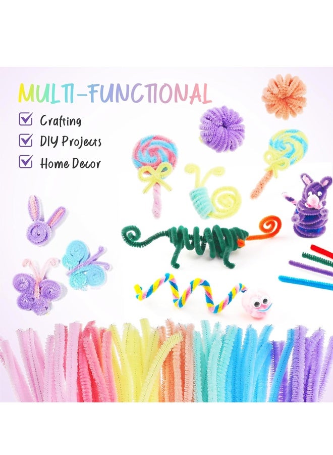 200 قطعة من منظفات الأنابيب الملونة - منظفات أنابيب بألوان الماكرون، سيقان الشنيل للأعمال اليدوية، سيقان الشنيل للفنون المنزلية للأعمال اليدوية - Image 3