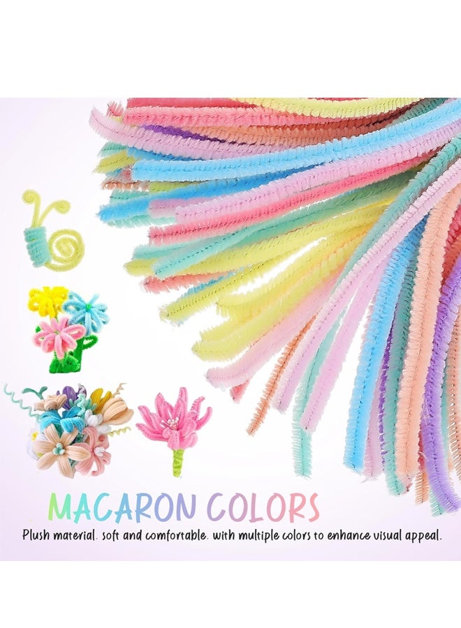 200 قطعة من منظفات الأنابيب الملونة - منظفات أنابيب بألوان الماكرون، سيقان الشنيل للأعمال اليدوية، سيقان الشنيل للفنون المنزلية للأعمال اليدوية - Image 2