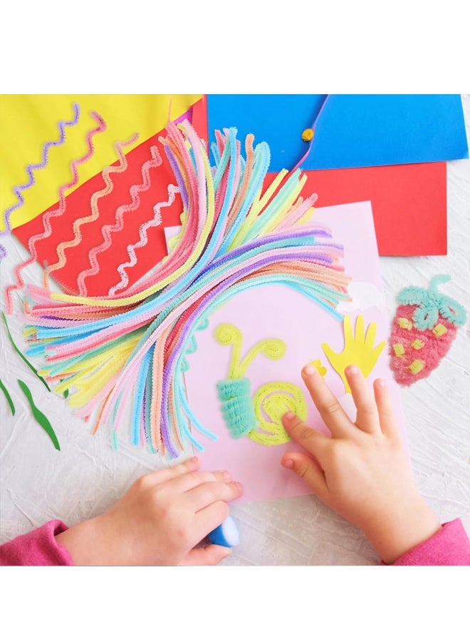 200 قطعة من منظفات الأنابيب الملونة - منظفات أنابيب بألوان الماكرون، سيقان الشنيل للأعمال اليدوية، سيقان الشنيل للفنون المنزلية للأعمال اليدوية - Image 5