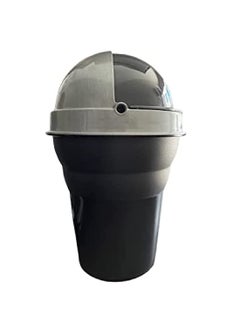 OVERSPREAD INTERIOR HUB OVERSPREAD INTERIOR HUB Universal Plastic Mini Car PressTop Trash Bin Dust Case Best For Traveling Black Grey Pack of 1  - Image 2