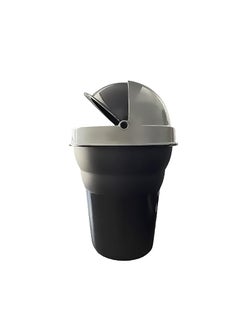OVERSPREAD INTERIOR HUB OVERSPREAD INTERIOR HUB Universal Plastic Mini Car PressTop Trash Bin Dust Case Best For Traveling Black Grey Pack of 1  - Image 1