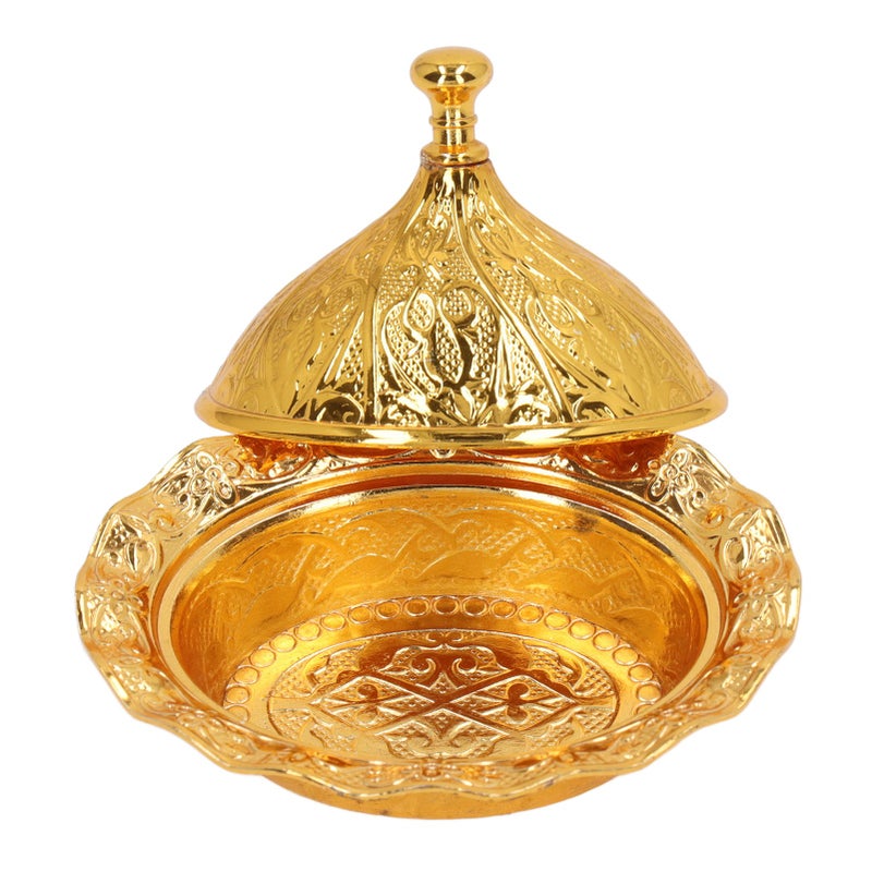 Gold Sugar Bowl: Zinc Alloy Construction - Retro Exquisite Design Sugar Bowl With Lid for Home Kitchen, Wedding Tabletop and Party Decoration - Image 3