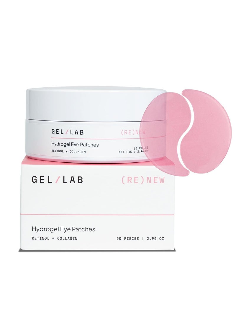 GEL LAB RENEW Collagen & Retinol Under Eye Gel Patches – Korean Hydrating Eye Mask for Fine Lines, Wrinkles, Firming, and Brightening Skin – 60 Gel Eye Patches  - Image 1