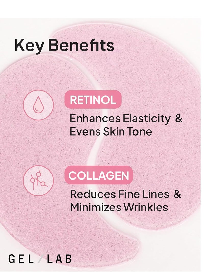 GEL LAB RENEW Collagen & Retinol Under Eye Gel Patches – Korean Hydrating Eye Mask for Fine Lines, Wrinkles, Firming, and Brightening Skin – 60 Gel Eye Patches  - Image 4