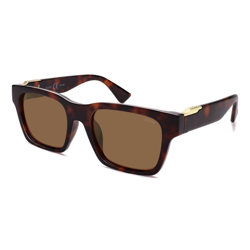 SOJOS Trendy Polarized Square Sunglasses for Women Men,UV400 Retro Square 70s 80s 90s Shades SJ2622,Demi/Brown - Image 1