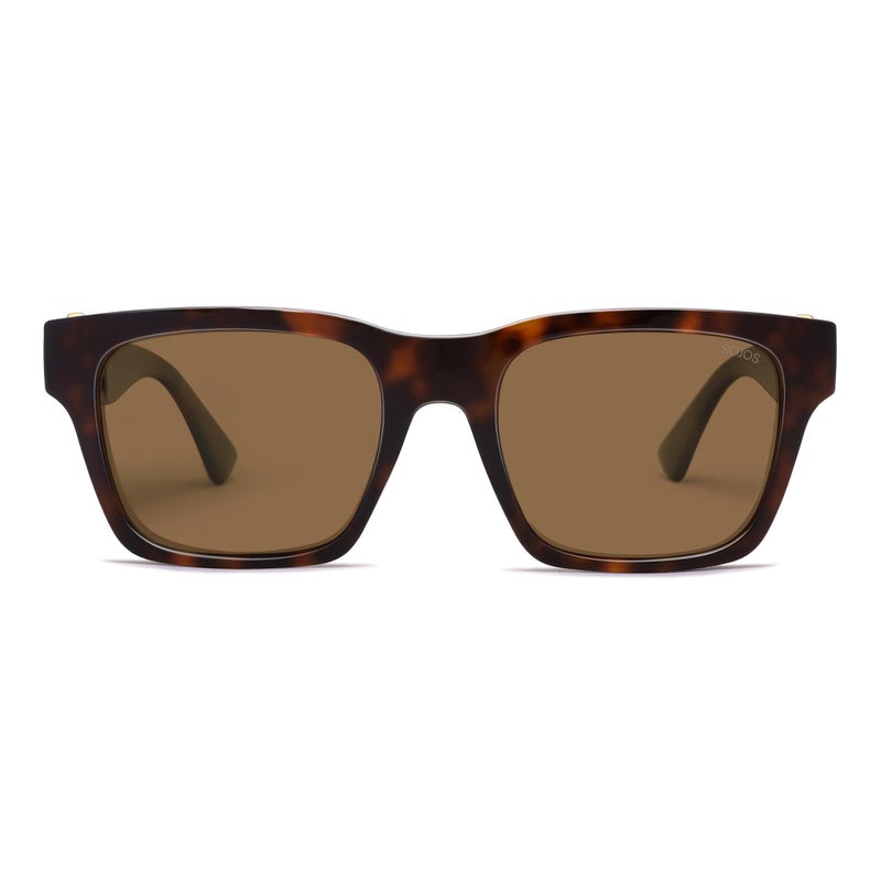SOJOS Trendy Polarized Square Sunglasses for Women Men,UV400 Retro Square 70s 80s 90s Shades SJ2622,Demi/Brown - Image 3