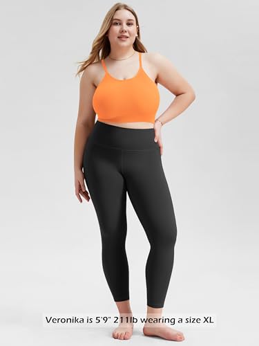 ODODOS Women's Crop 3-Pack Seamless Rib-Knit Camisole Crop Tank Tops, Neon Pink Green Orange, X-Small/Small - Image 5