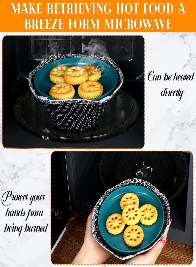 CHENGU Microwave Bowl Cozy Holders Set of 5, Microwave Hot Bowl Holder Multipurpose Heat Resistant Fruit Geometric Pattern Pads Hot Heat Proof Plate Pot Pads for Soup(Geometric) - Image 2