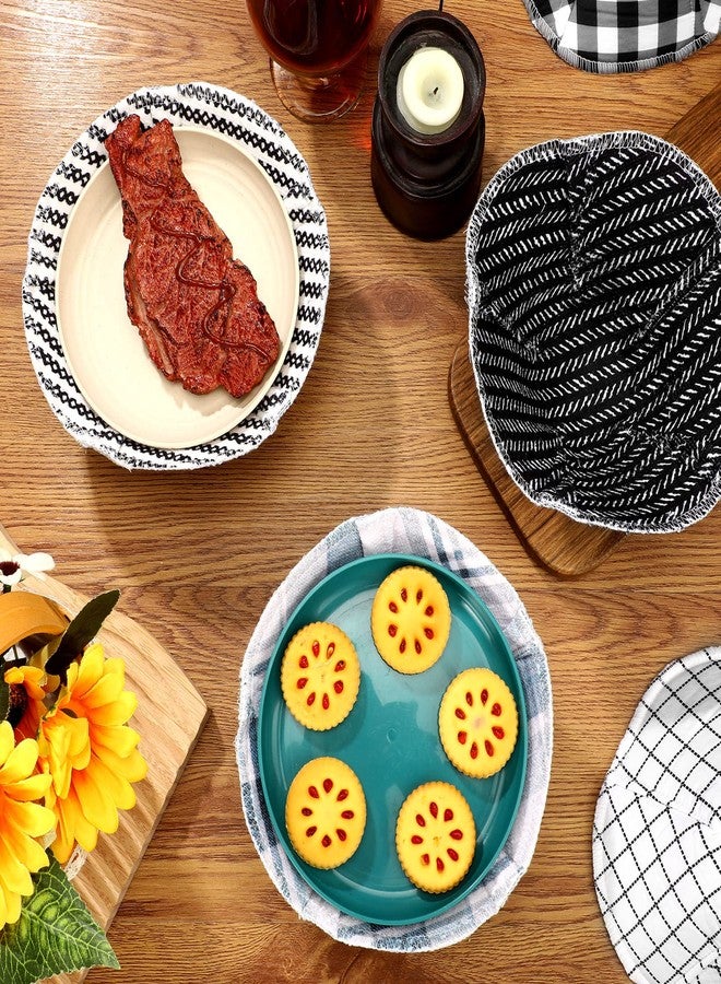 CHENGU Microwave Bowl Cozy Holders Set of 5, Microwave Hot Bowl Holder Multipurpose Heat Resistant Fruit Geometric Pattern Pads Hot Heat Proof Plate Pot Pads for Soup(Geometric) - Image 3