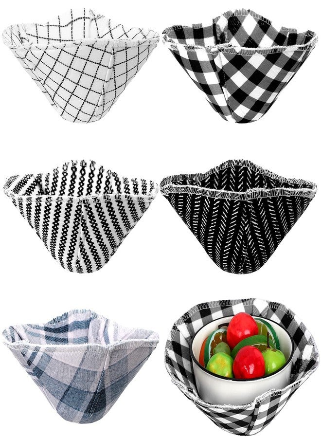 CHENGU Microwave Bowl Cozy Holders Set of 5, Microwave Hot Bowl Holder Multipurpose Heat Resistant Fruit Geometric Pattern Pads Hot Heat Proof Plate Pot Pads for Soup(Geometric) - Image 1