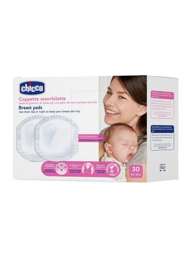 Chicco Chicco Anti-Bacterial Nursing Breast Pads (30 Pieces) | Ultra Thin & Breathable With Super Absorbent Technology | Dermatologically Tested | Individually Packed | Invisible Under Clothes - Image 1