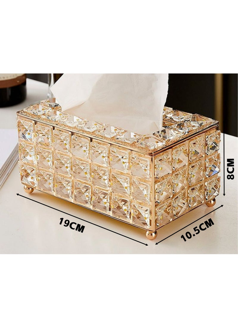 2 PCS Crystal Tissue Box, European Style Tissue Holder Cover, Creative Rectangular Facial Napkin Container, Tabletop Paper Dispenser Case for Desk Table Bathroom Decor Home Office Restaurant (Golden) - pzsku/Z9CC7FDCB40950472A706Z/45/_/1713072309/2d3b58b0-93a4-4e6f-b053-9eb9cef957f0