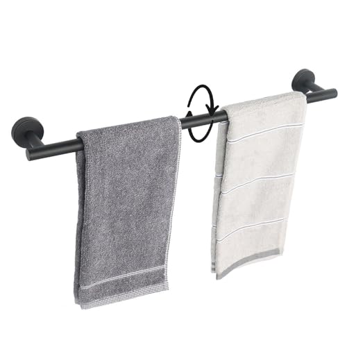 TocTen Bath Towel Bar  Thicken SUS304 Stainless Steel Bathroom Towel Holder Towel Rod for Bathroom Heavy Duty Wall Mounted Towel Rack Hanger 24IN Black