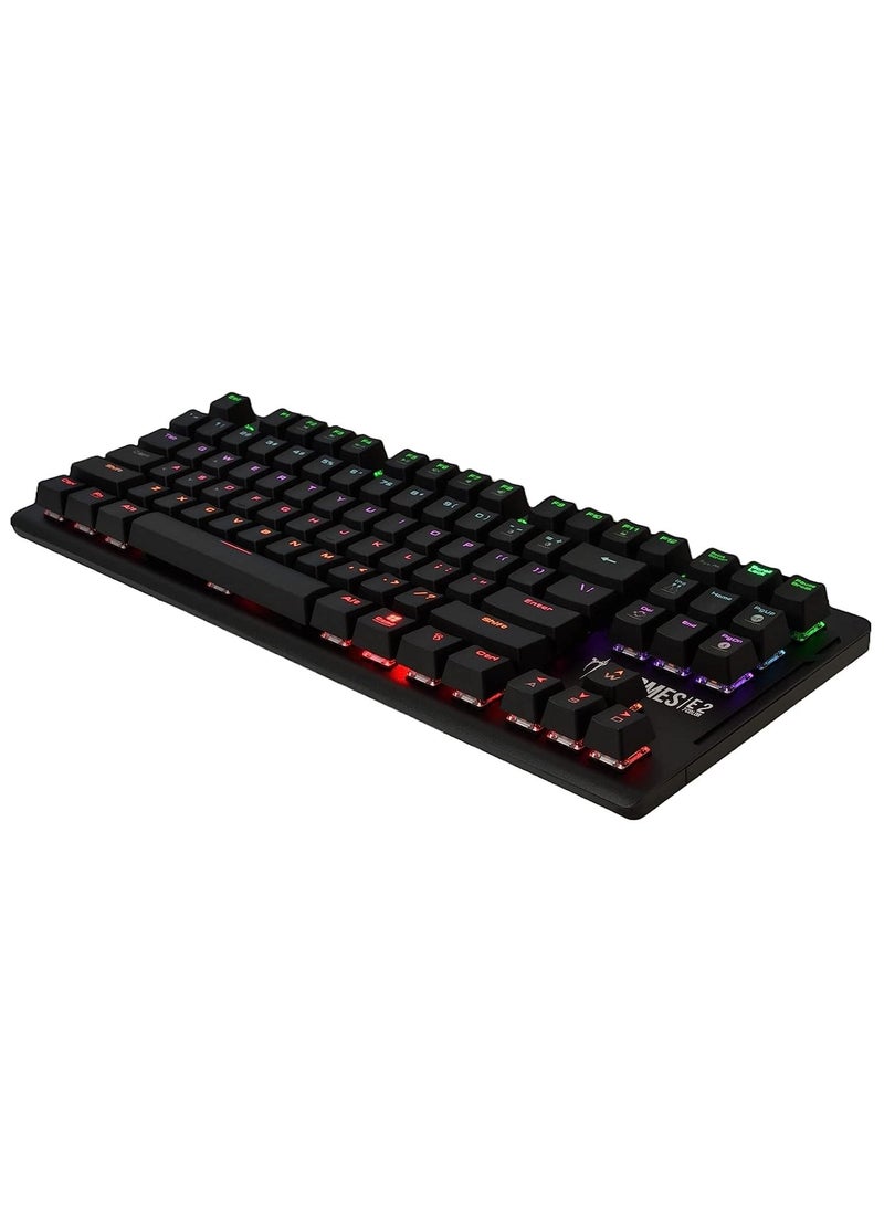 GAMDIAS - GAMDIAS HERMES E2 Gaming Mechanical Keyboard - Brown Switch - 7 colors backlights - 87 Key – Portable and easy to carry - with Metal Plate - Image 1