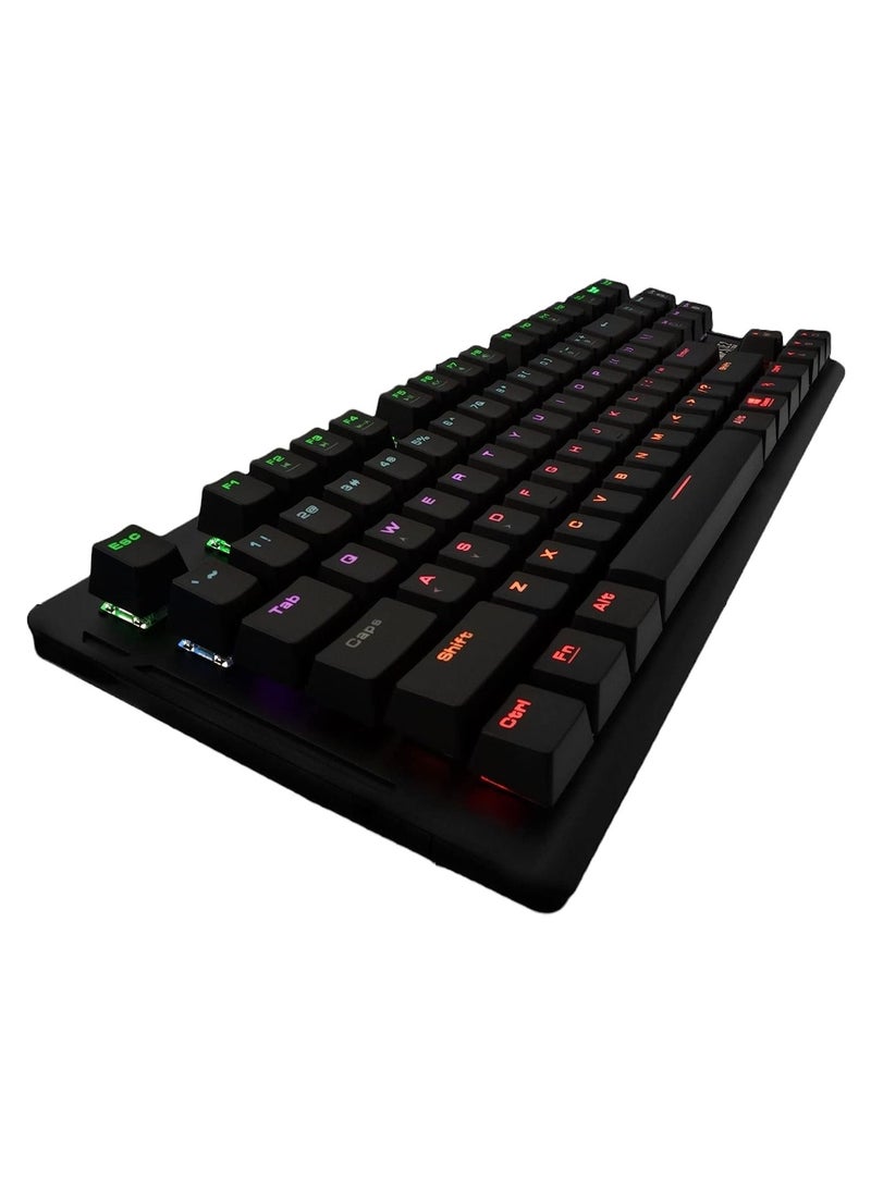 GAMDIAS - GAMDIAS HERMES E2 Gaming Mechanical Keyboard - Brown Switch - 7 colors backlights - 87 Key – Portable and easy to carry - with Metal Plate - Image 1