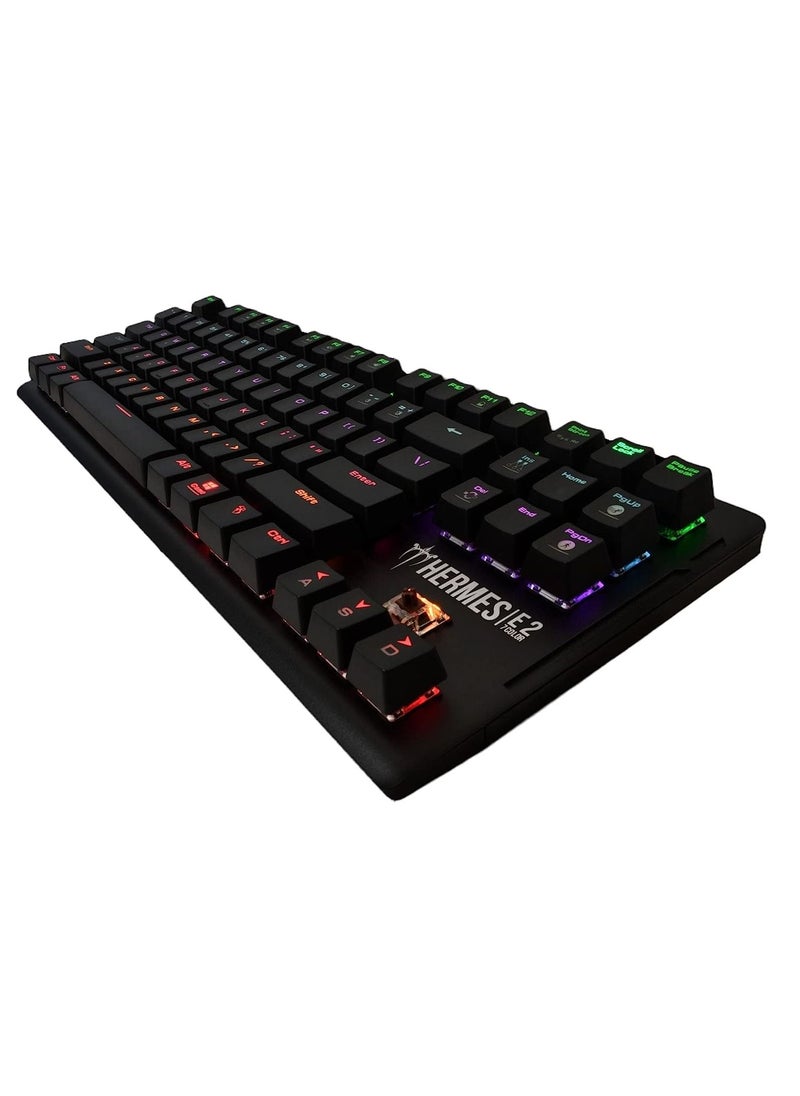 GAMDIAS - GAMDIAS HERMES E2 Gaming Mechanical Keyboard - Brown Switch - 7 colors backlights - 87 Key – Portable and easy to carry - with Metal Plate - Image 1