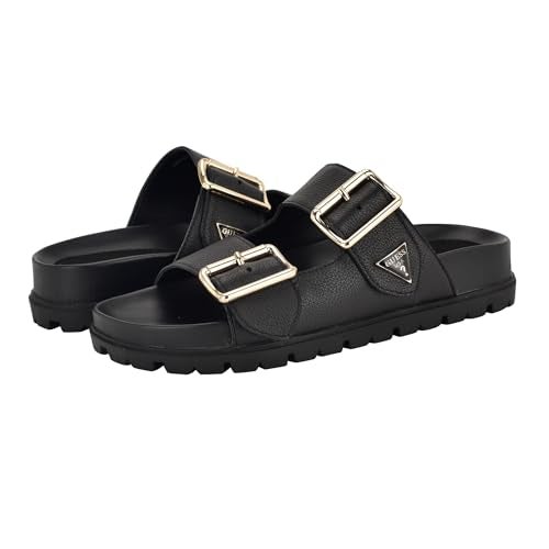 Guess Women's Fasten Sandal, Black Leather 003, 11 - Image 2