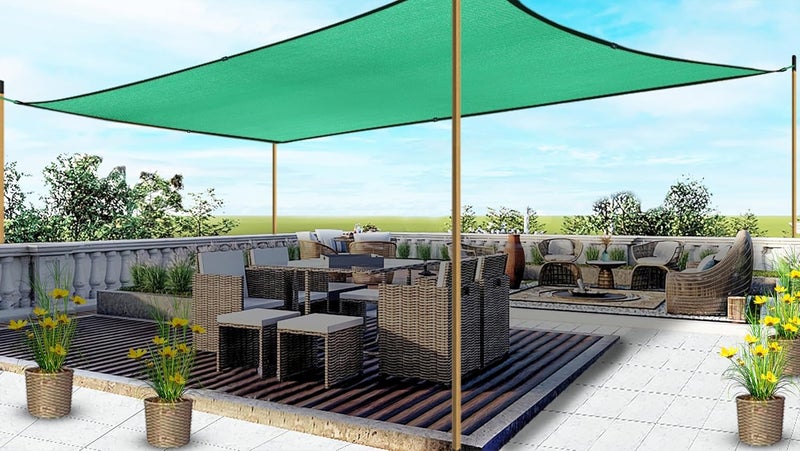 shalimar شبكة ظل متعددة الاستخدامات / شبكة زراعية / شبكة خضراء - 75% (لون أخضر) (10 قدم × 15 قدم) - Image 3