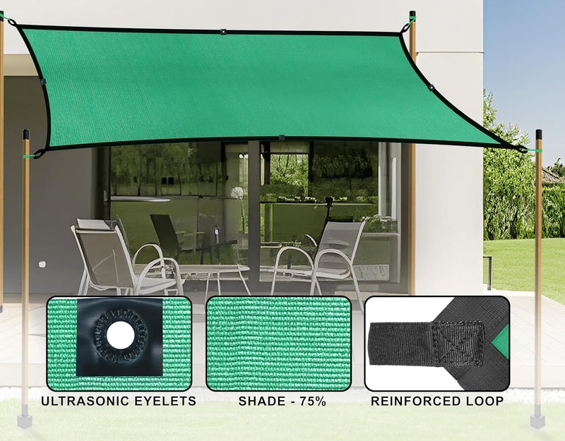 shalimar شبكة ظل متعددة الاستخدامات / شبكة زراعية / شبكة خضراء - 75% (لون أخضر) (10 قدم × 15 قدم) - Image 5