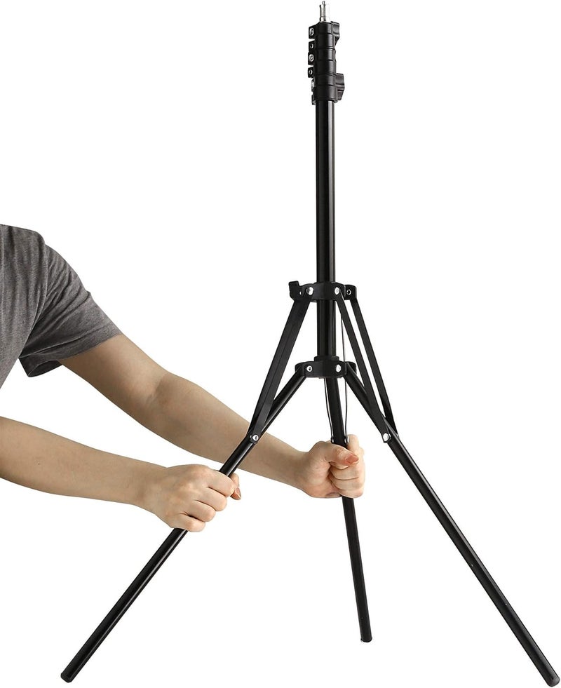 eWINNER 210cm Aluminum Alloy Portable Photography Reverse Folding Light Stand for Camcorder Camera Relfectors/Softboxes/LED Ring Flash Light/Umbrellas/Backgrounds Live Streaming/Video Shoots/Selfies - Image 1