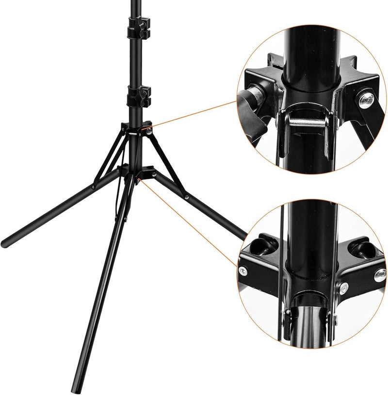 eWINNER 210cm Aluminum Alloy Portable Photography Reverse Folding Light Stand for Camcorder Camera Relfectors/Softboxes/LED Ring Flash Light/Umbrellas/Backgrounds Live Streaming/Video Shoots/Selfies - Image 3